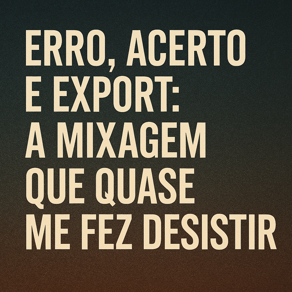 rro, Acerto e Export: A Mixagem Que Quase Me Fez Desistir